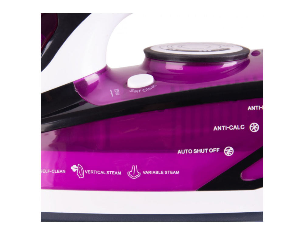 Żelazko parowe ZEPHYR ZP 1050 BOC, 2600W, 350 ml, Płyta ceramiczna, Samoczyszczące, Prasowanie w pionie, Fioletowy