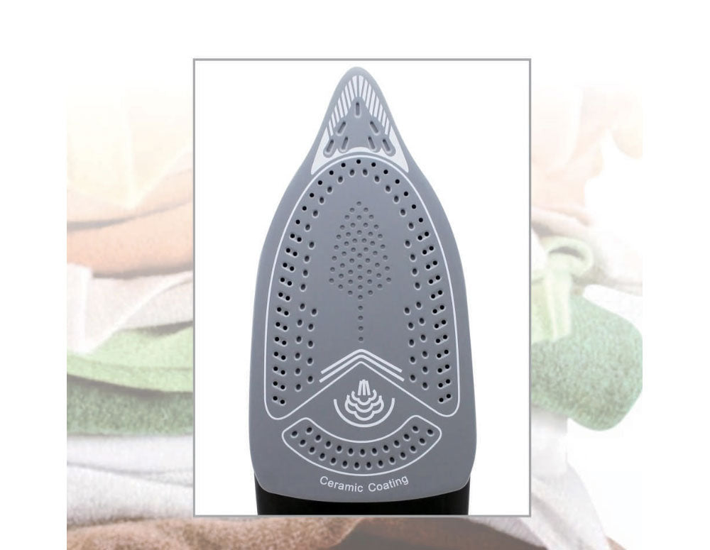 Żelazko parowe ZEPHYR ZP 1050 BQC, 3000W, Płyta ceramiczna, Samoczyszczące, Prasowanie w pionie, Czarny/czerwony