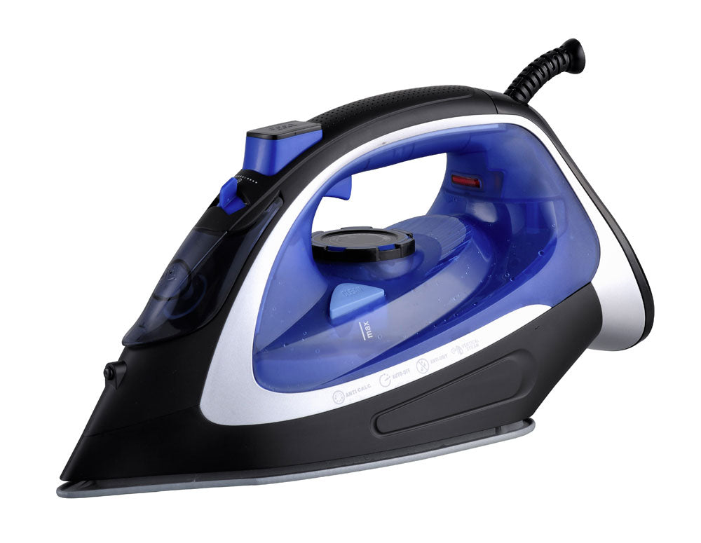 Żelazko parowe ZEPHYR ZP 1050 BQC, 3000W, Płyta ceramiczna, Samoczyszczące, Prasowanie w pionie, Czarny/niebieski