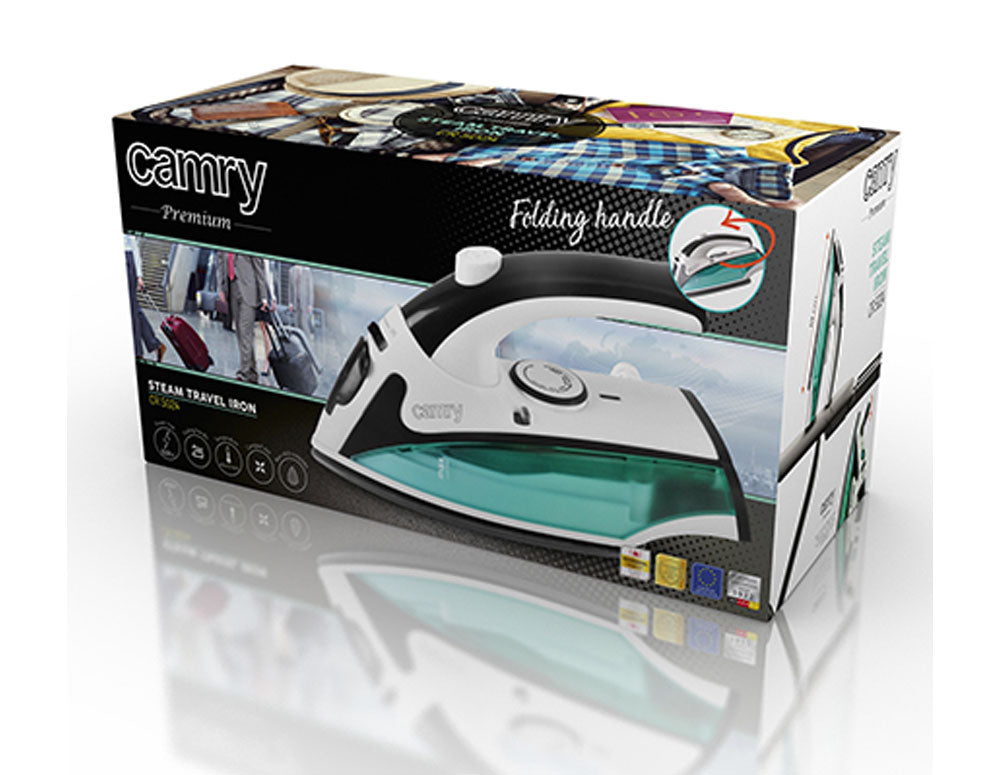 Туристическа ютия CAMRY CR-5024 1500 W пара, Незалепваща гладеща плоча