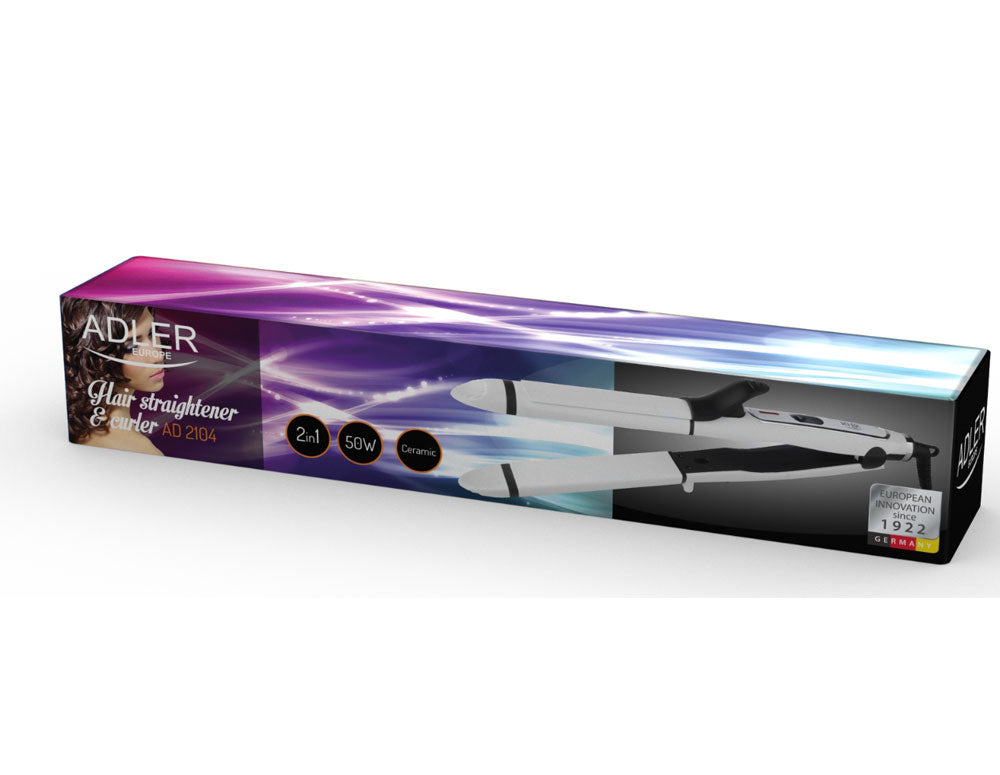 Преса и Маша за коса , Adler AD-2104 , 2 в 1 , керамична