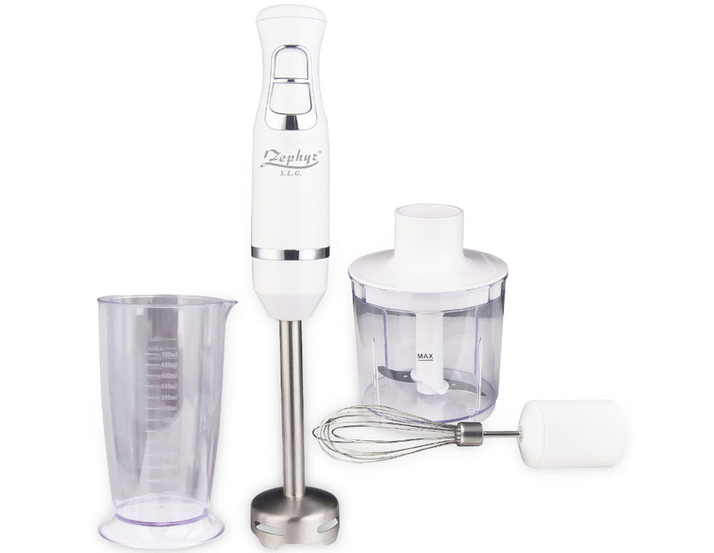Пасатор, чопър и бъркалка 3в1 ZEPHYR ZP 1112 XSC, 800W, 2 скорости, Кана 700 мл, Бял