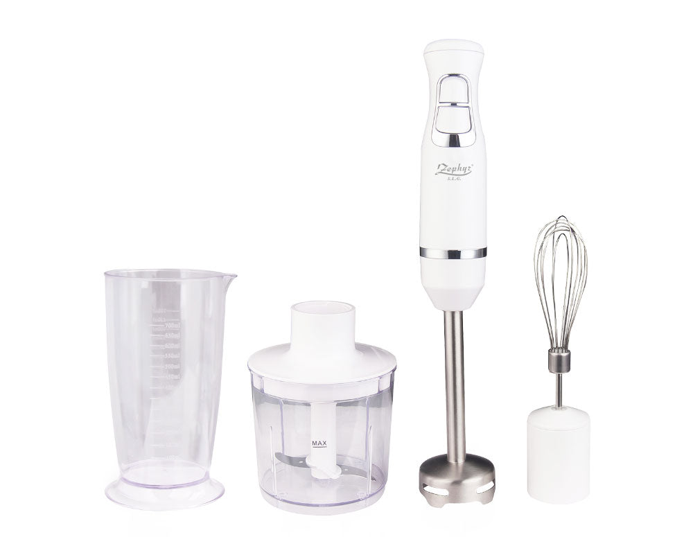 Пасатор, чопър и бъркалка 3в1 ZEPHYR ZP 1112 XSC, 800W, 2 скорости, Кана 700 мл, Бял