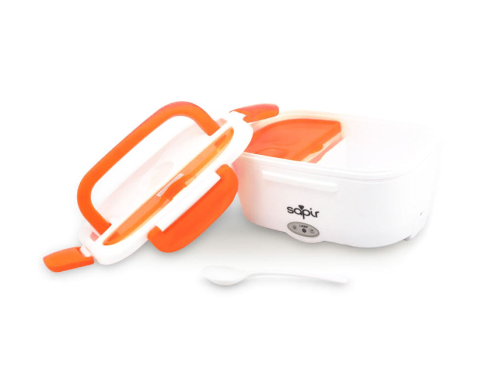 Електрическа кутия за храна за автомобил SAPIR SP 1177 AD, 40W/12V, 1.5 литра, Две отделения, Клапан за пара, Бял/оранжев