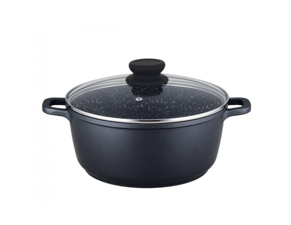 Комплект тенджери и тиган ZEPHYR ZP 4318 M5, 5 части, Мраморно покритие, Индукция, Черен