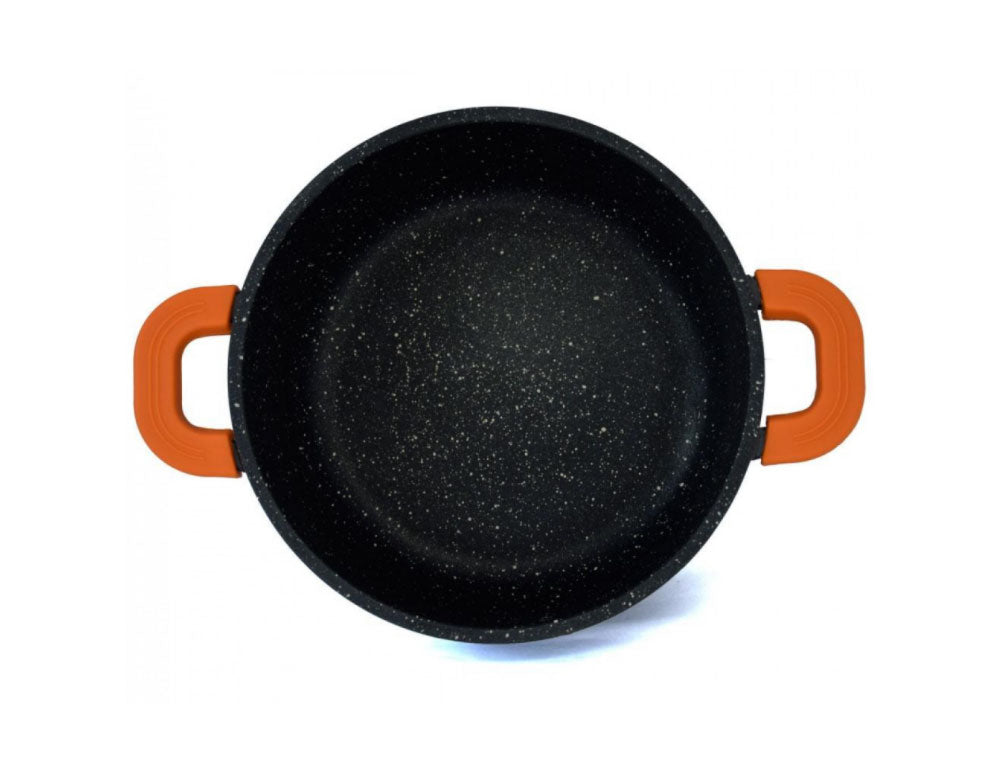 Комплект тенджери и тиган ZEPHYR ZP 4318 M5, 5 части, Мраморно покритие, Индукция, Черен