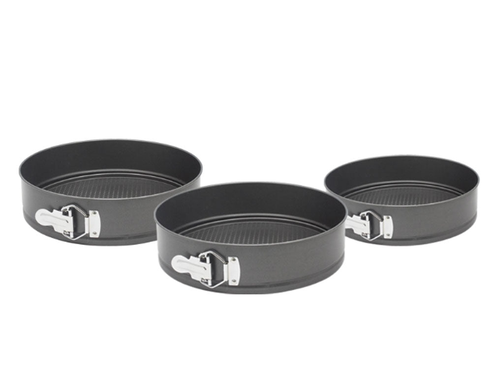 Zestaw foremek do ciasta z opuszczanym dnem ESPERANSA ES 1223 HS26, 24/26/28 cm, powłoka nieprzywierająca, szary