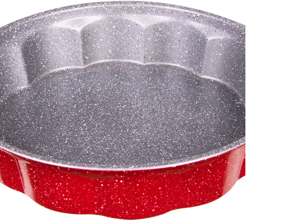 Forma do pieczenia ZEPHYR Red Passion ZP 1223 EN, 27,5 cm, powłoka marmurkowa, czerwona