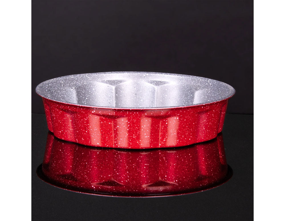 Forma do pieczenia ZEPHYR Red Passion ZP 1223 EN, 27,5 cm, powłoka marmurkowa, czerwona