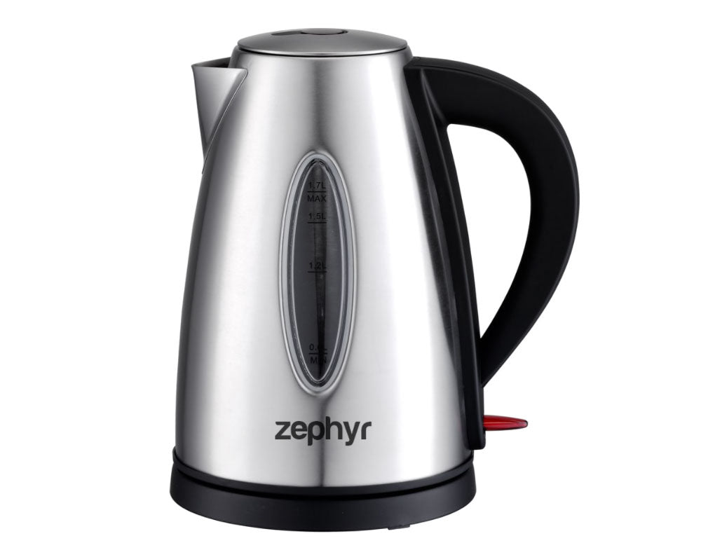 Електрическа кана ZEPHYR ZP 1230 SB, 2200W, 1.7 литра, Безжична, Инокс