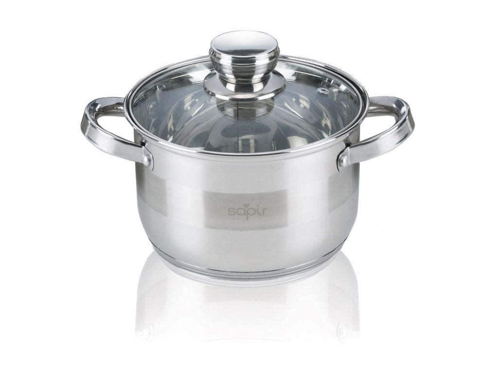 Garnek z pokrywką SAPIR SP 1210 LI16, 2 litry, 16x10,5 cm, Dno wielowarstwowe, Indukcja, Inox