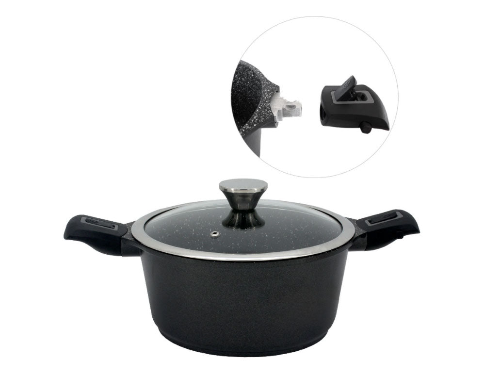 Тенджера с махащи се дръжки ZEPHYR ZP 4318, Мраморно покритие, Индукция