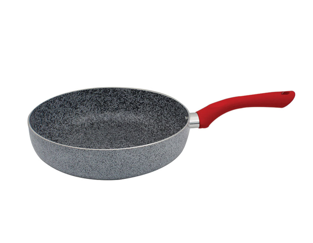 Głęboka patelnia ZEPHYR Actual line ZP 1319 NM24D, 24x6,5 cm, Powłoka marmurowo-ceramiczna, Indukcja, Szaro-czerwony