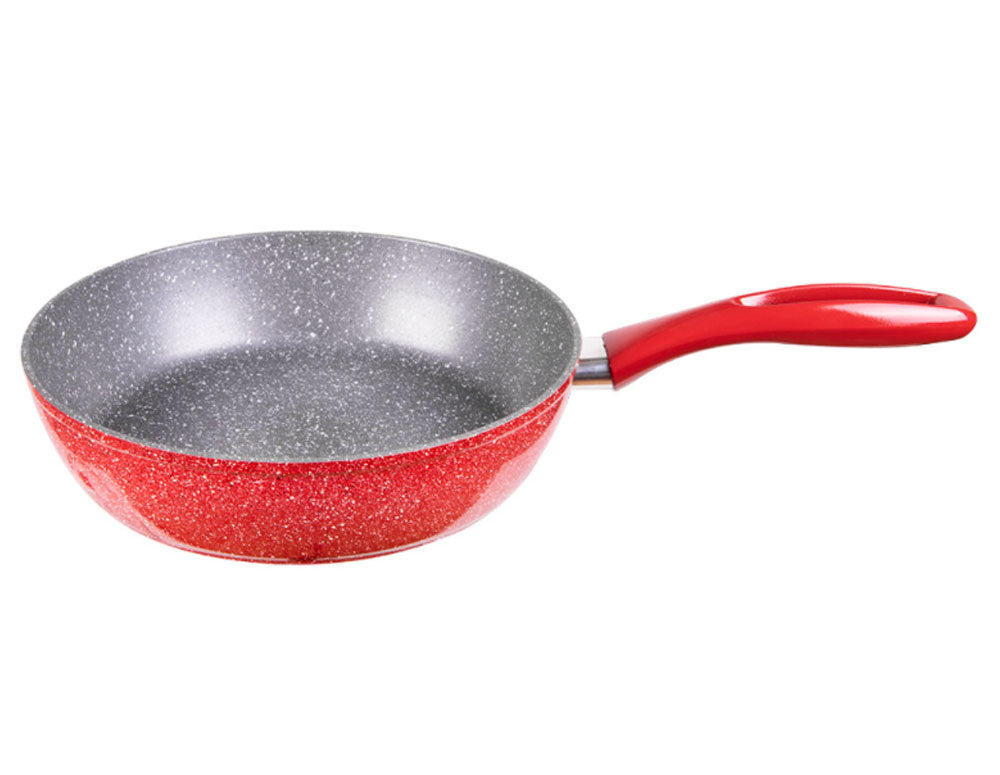 Дълбок тиган ZEPHYR Red Passion ZP 4419 E28D, 28х7 см, Мраморно покритие, Индукция, Червен