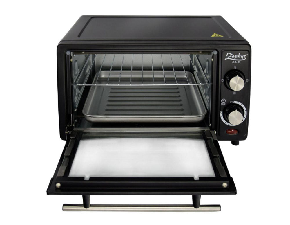 Малка фурна за сандвичи ZEPHYR ZP 1441 R, 1200W, 12 л, Таймер, Тавичка, Черен