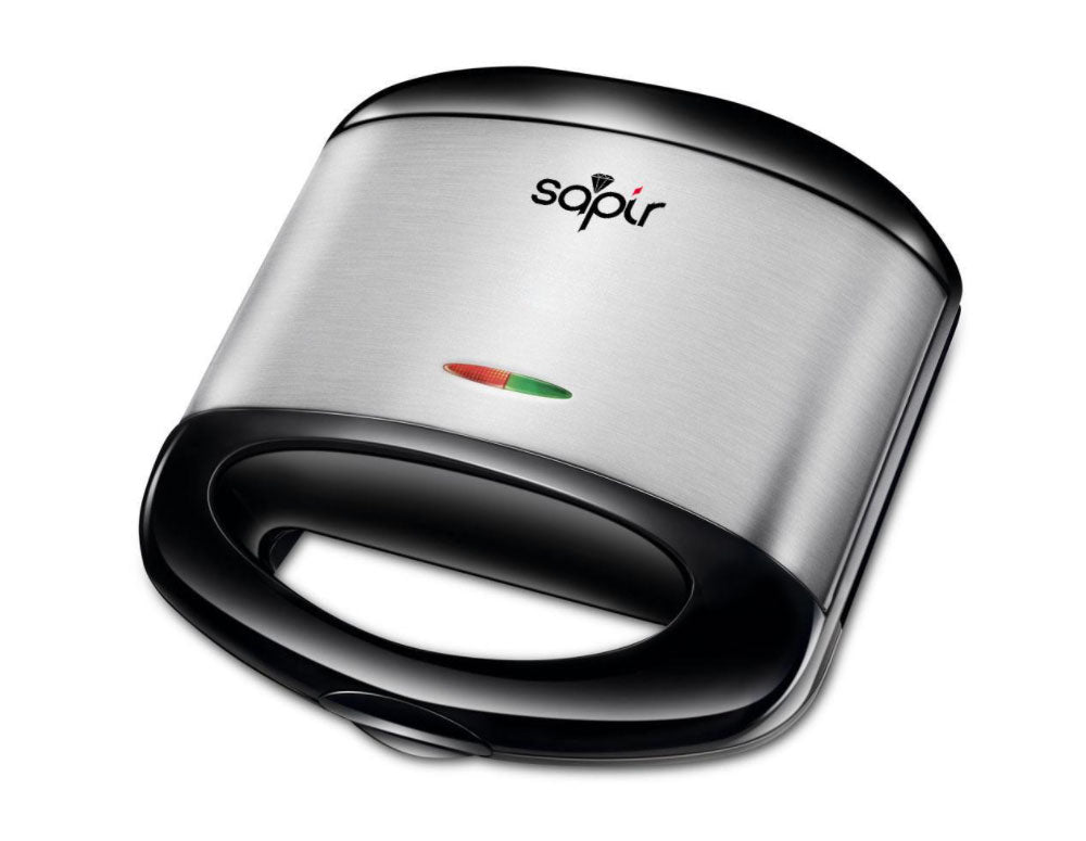 Toster do kanapek SAPIR SP 1442 AL, 750W, na 2 kromki, płyty grillowe, czarny/stal nierdzewna