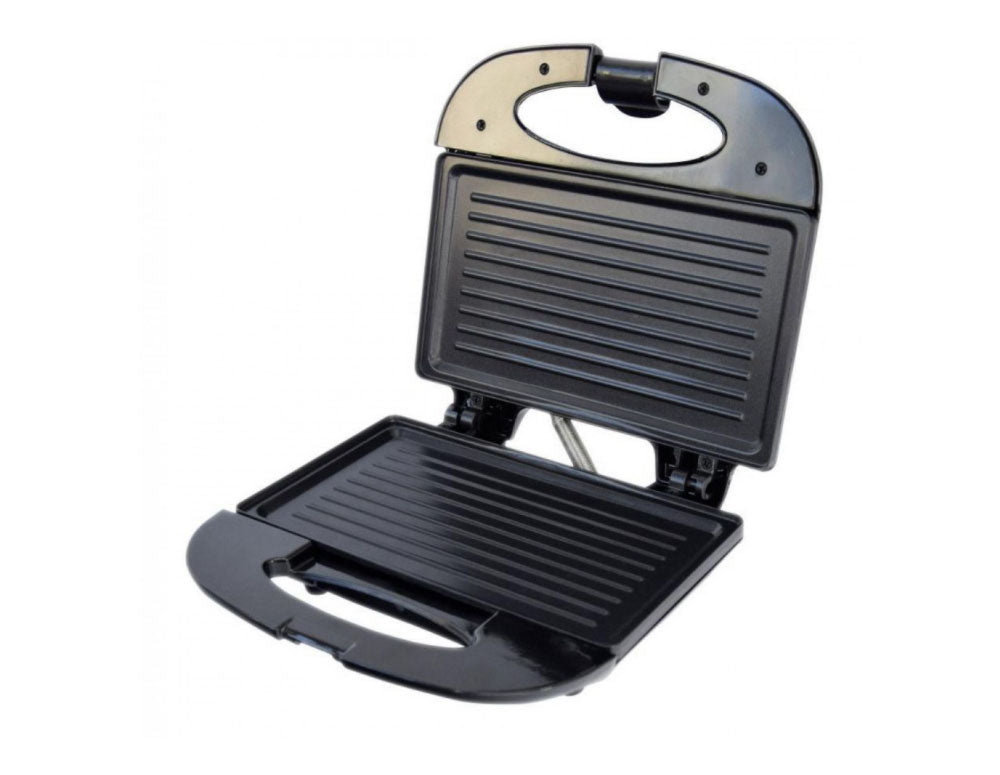 Toster do kanapek SAPIR SP 1442 AF, 800 W, na 2 kromki, płyty grillowe, czarny/stal nierdzewna