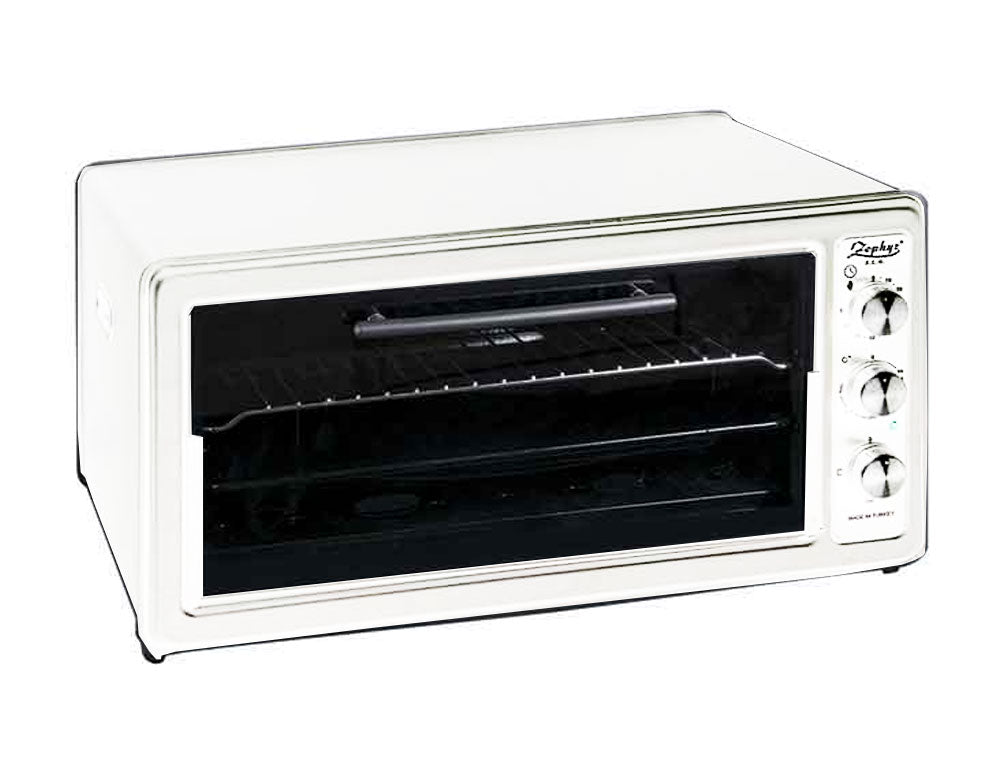Готварска печка ZEPHYR ZP 1441 T40, 1400W, 40 литра, Терморегулатор, Таймер, Тава 34 см, Бял