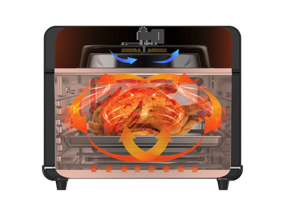 Мултифункционална фурна с горещ въздух ZEPHYR ZP 1441 V Deluxe ZEPHYR, 25 литра, 1800W, 12 функции, Таймер, Черен