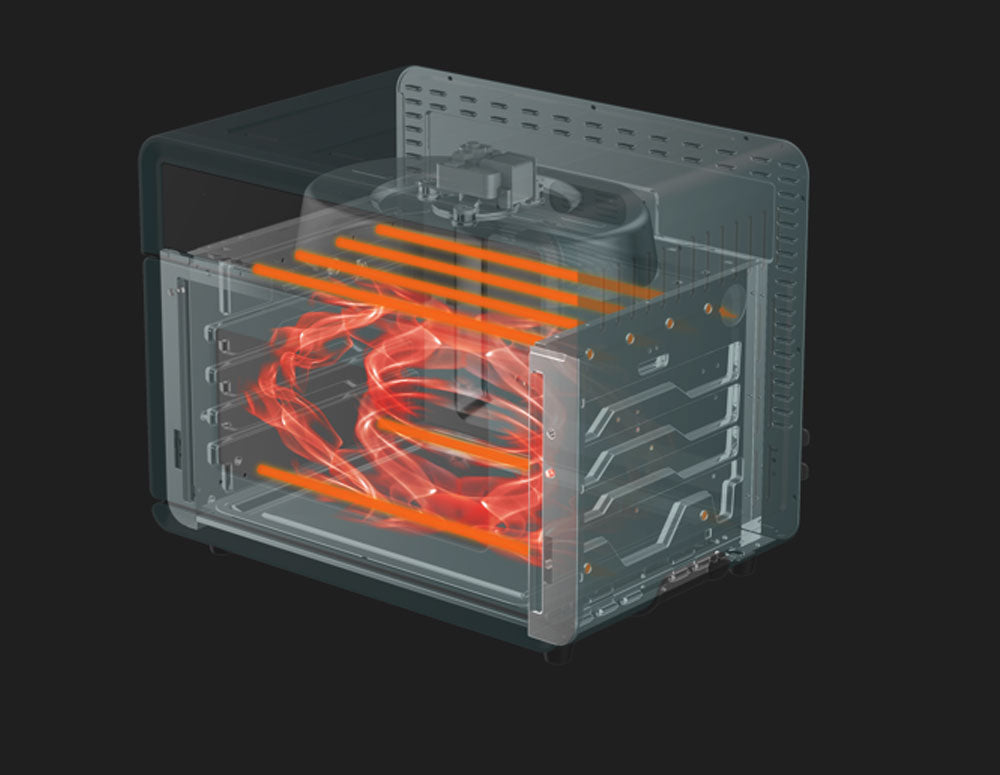 Мултифункционална фурна с горещ въздух ZEPHYR ZP 1441 V Deluxe ZEPHYR, 25 литра, 1800W, 12 функции, Таймер, Черен