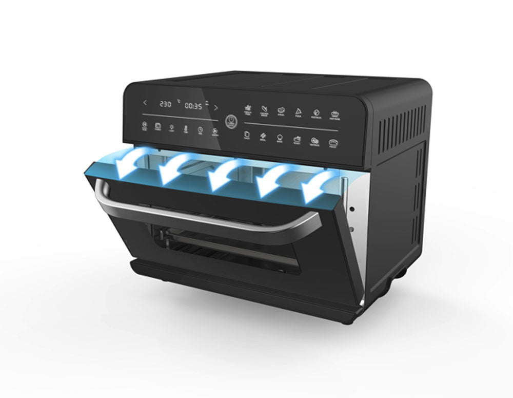 Мултифункционална фурна с горещ въздух ZEPHYR ZP 1441 V Deluxe ZEPHYR, 25 литра, 1800W, 12 функции, Таймер, Черен