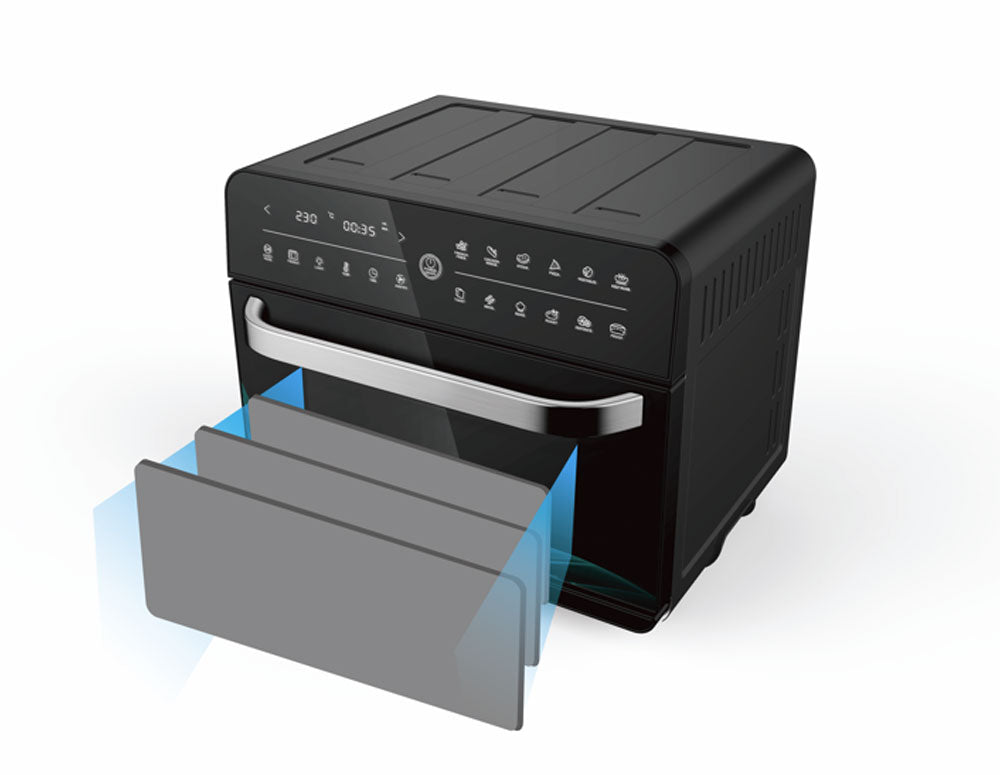 Мултифункционална фурна с горещ въздух ZEPHYR ZP 1441 V Deluxe ZEPHYR, 25 литра, 1800W, 12 функции, Таймер, Черен