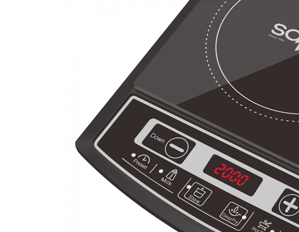 Индукционен котлон SAPIR SP 1445 LG, 2000W, LED екран, 4 функции, 8 степени, Черен