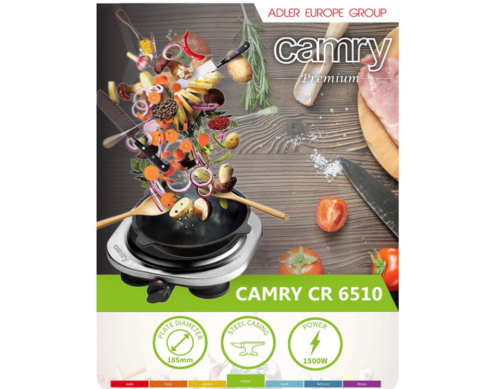 Електрически котлон CR 6510, 1 зона, 1500W, Черен