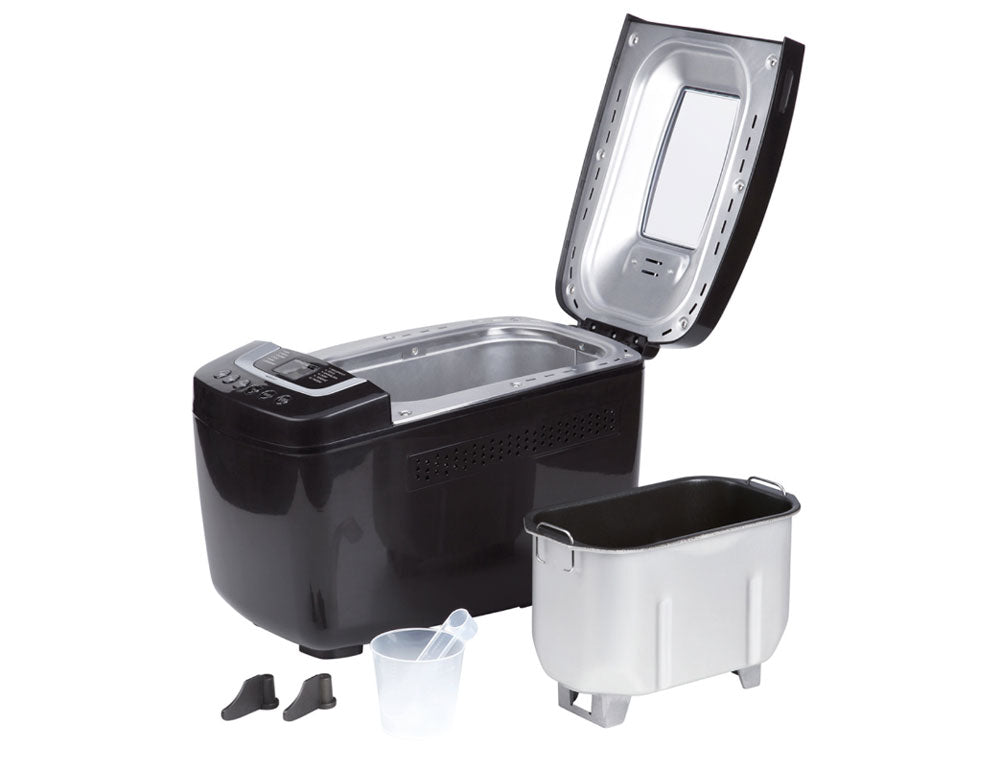 Хлебопекарна с две бъркалки ZEPHYR ZP 1446 E , 800W, 900-1250 гр, 12 програми, Таймер, Книжка с рецепти, Черен