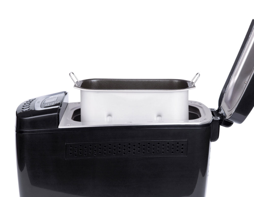 Хлебопекарна с две бъркалки ZEPHYR ZP 1446 E , 800W, 900-1250 гр, 12 програми, Таймер, Книжка с рецепти, Черен