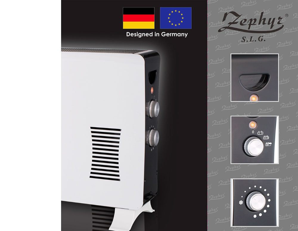 Konwektor wentylatorowy ZEPHYR ZP 1974 FT, 2000W, wentylator Turbo, termostat, biały
