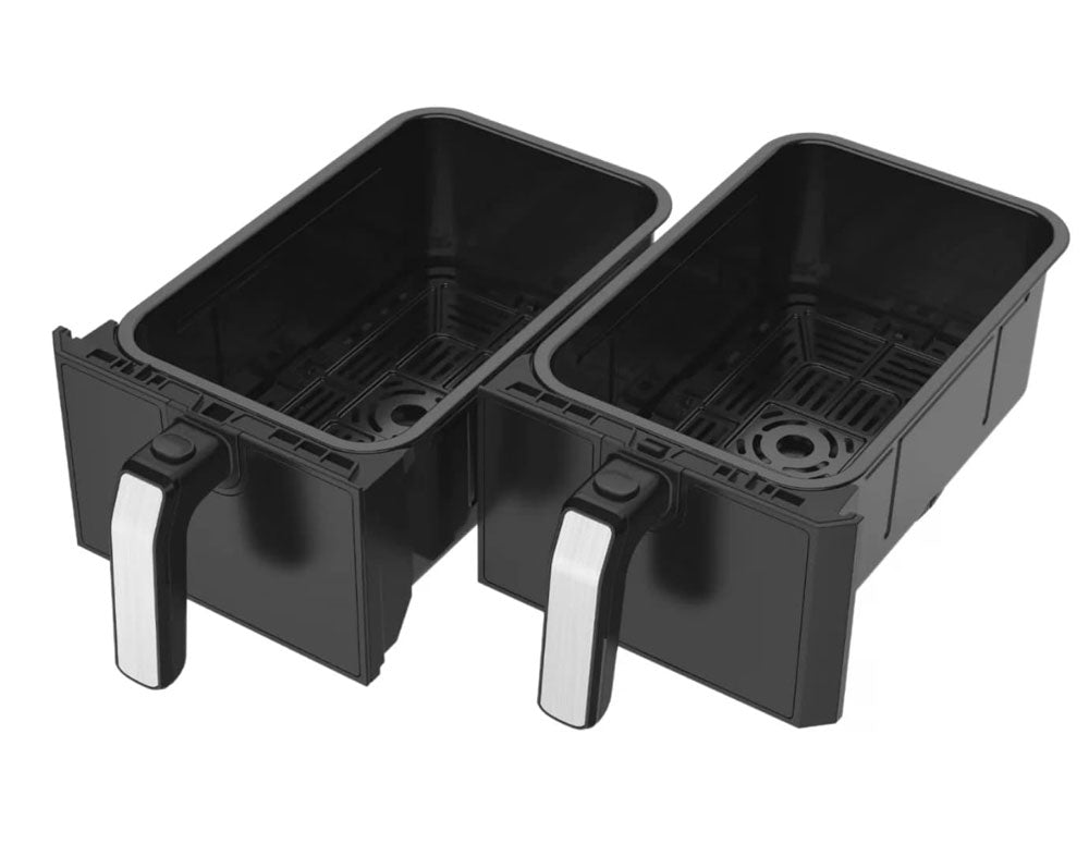 Фритюрник с горещ въздух JUST PERFECTO JP 1980 JL09 , 1700W, 8 литра, 8 програми, Две кошници, Плоча за грил, Черен