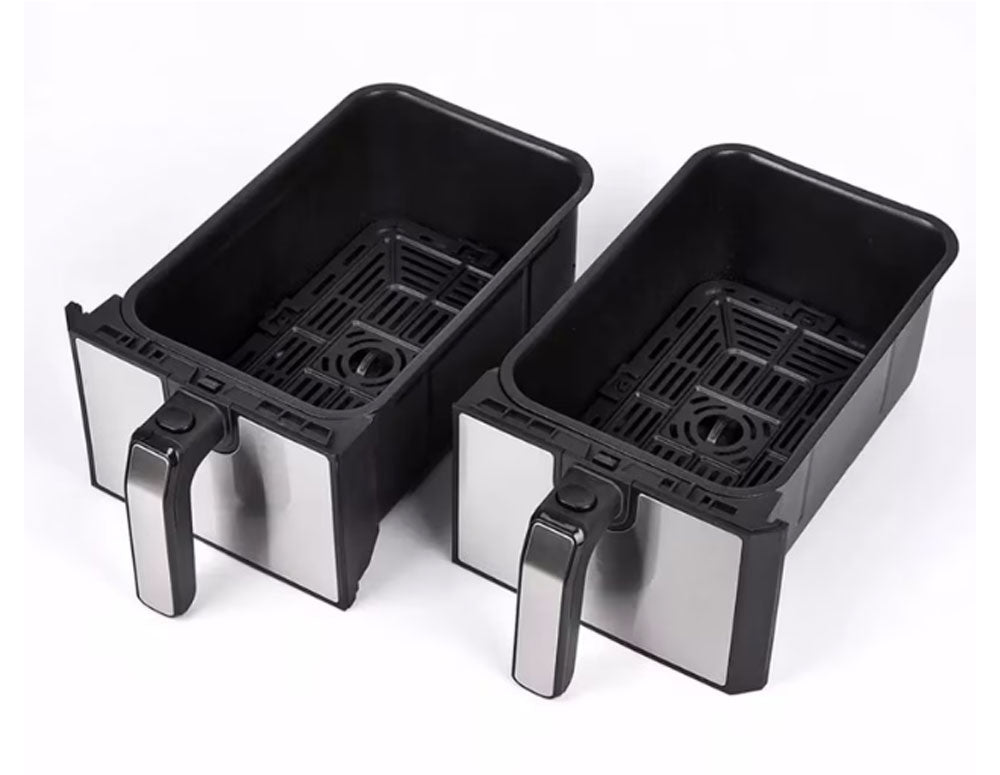 Фритюрник с горещ въздух JUST PERFECTO JP 1980 JL10 , 1700W, 8 литра, 8 програми, Две кошници, Черен/инокс