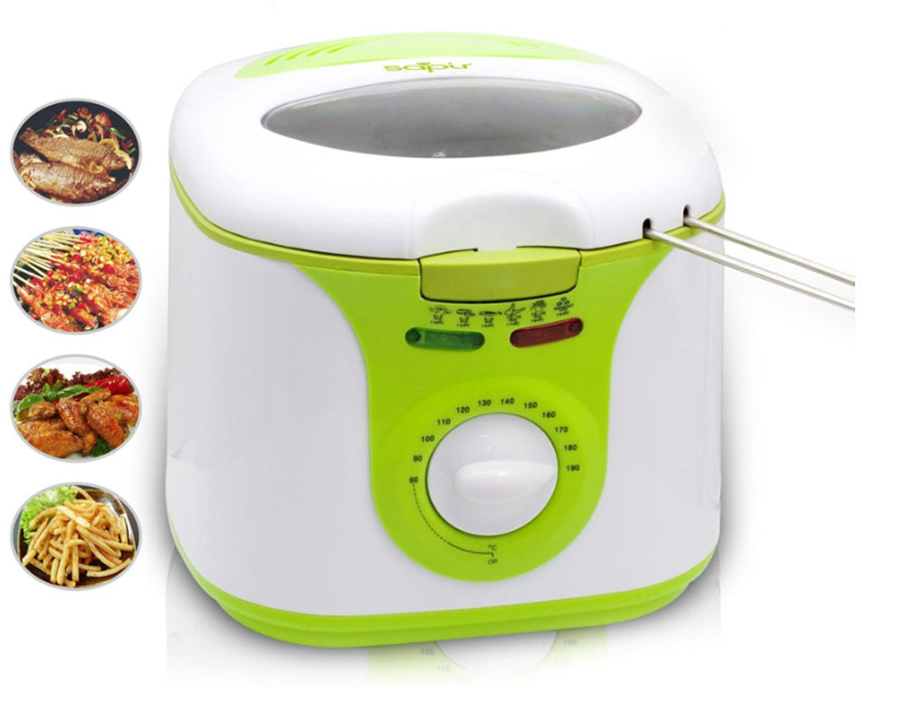 Фритюрник SAPIR SP-1980-DF, 1300W, 2 литра, Фиксиран съд с незалепващо покритие, GS Сертификат