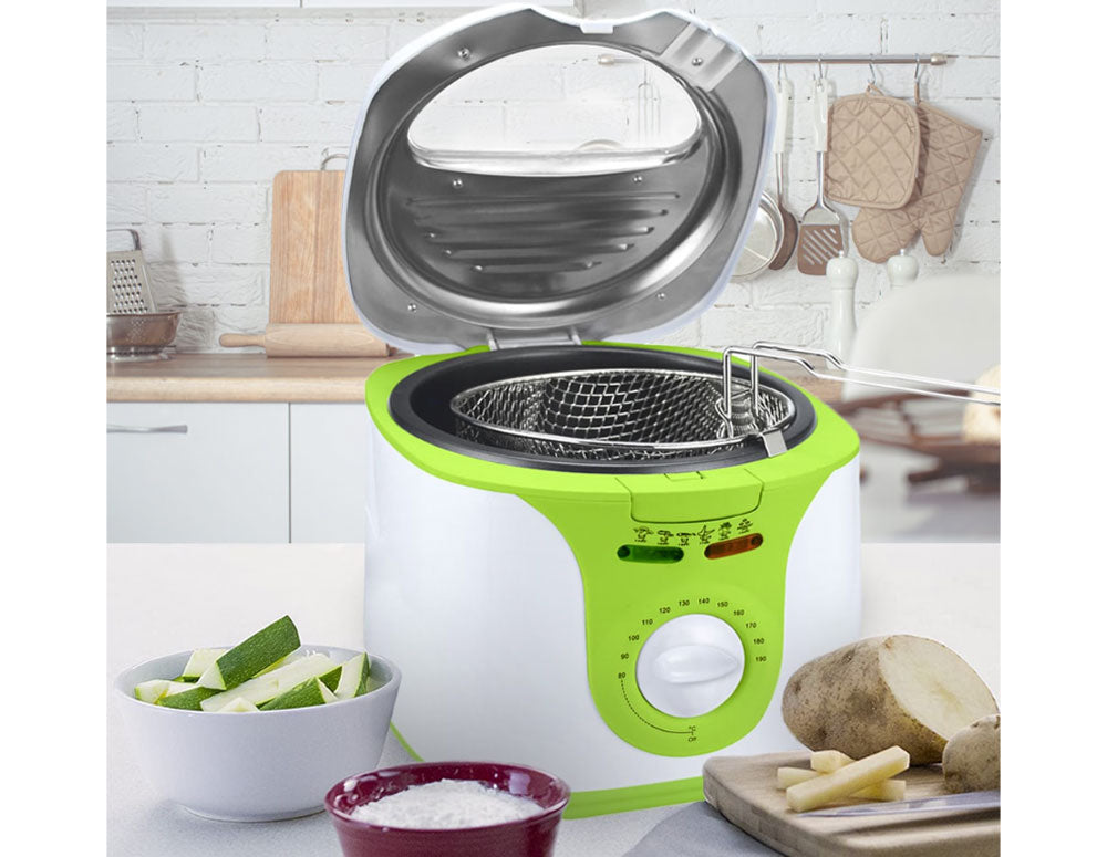 Фритюрник SAPIR SP-1980-DF, 1300W, 2 литра, Фиксиран съд с незалепващо покритие, GS Сертификат