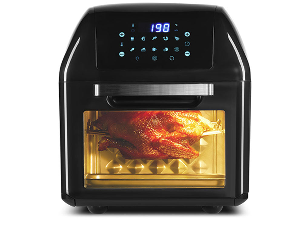 Мултифункционална фурна с горещ въздух ZEPHYR ZP 1980 AO PRO С ПОДАРЪК СПРЕЙ ЗА ОЛИО, 1500W, 12 литра, 8 приставки, 10 функции, Черен