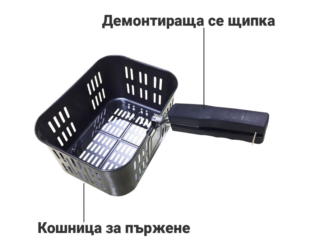 Мултифункционална фурна с горещ въздух ZEPHYR ZP 1980 AO PRO, 1500W, 12 литра, 8 приставки, 10 функции, Черен