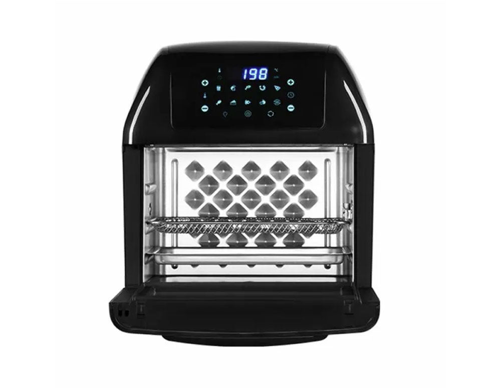 Мултифункционална фурна с горещ въздух ZEPHYR ZP 1980 AO PRO, 1500W, 12 литра, 8 приставки, 10 функции, Черен