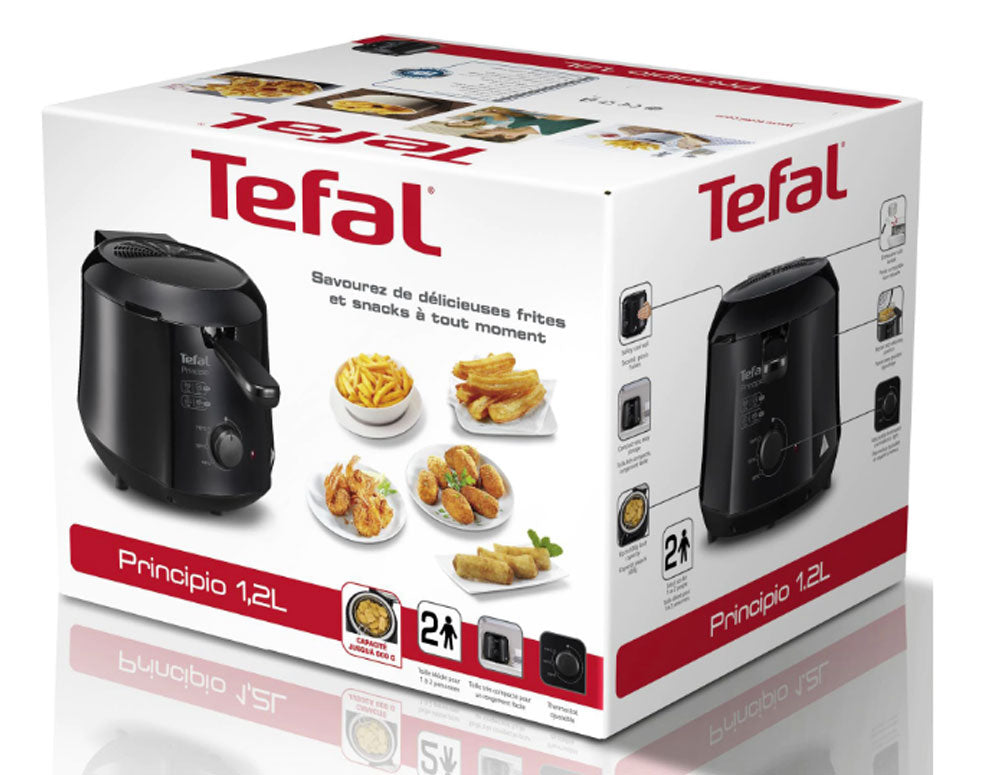 Фритюрник Tefal Minicompact FF230831 Principio, 1000W, 1.2 л, Регулируем термостат 150-190°C, Черен