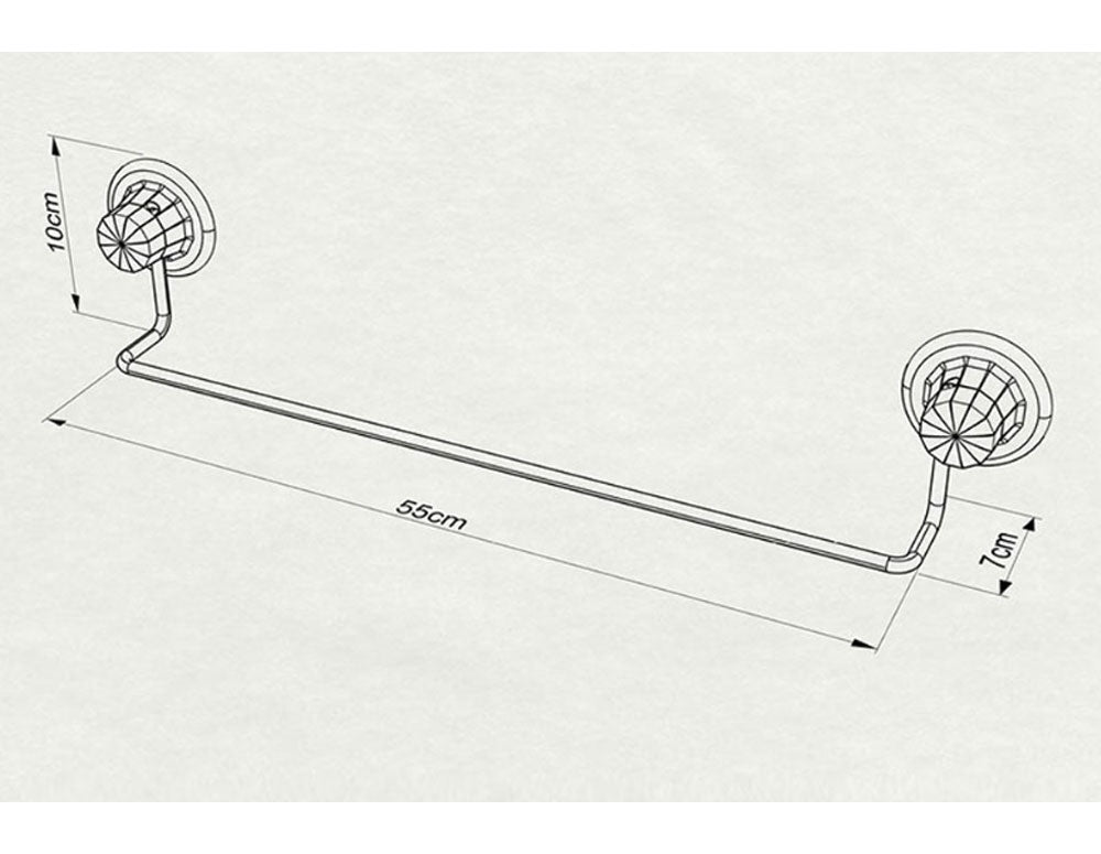 Закачалка за кърпа TEKNO TEL DM 260, 55х7х10 см, Вакуум, Хром