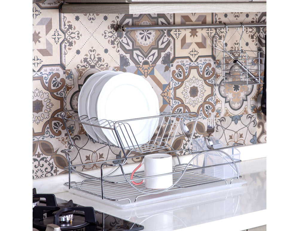 СУШИЛНИК ЗА СЪДОВЕ TEKNO TEL KB 009 , 2 нива , хром-прозрачна тавичка