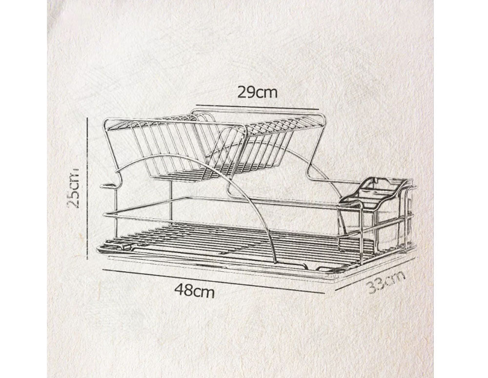 СУШИЛНИК ЗА СЪДОВЕ TEKNO TEL KB 009 , 2 нива , хром-прозрачна тавичка