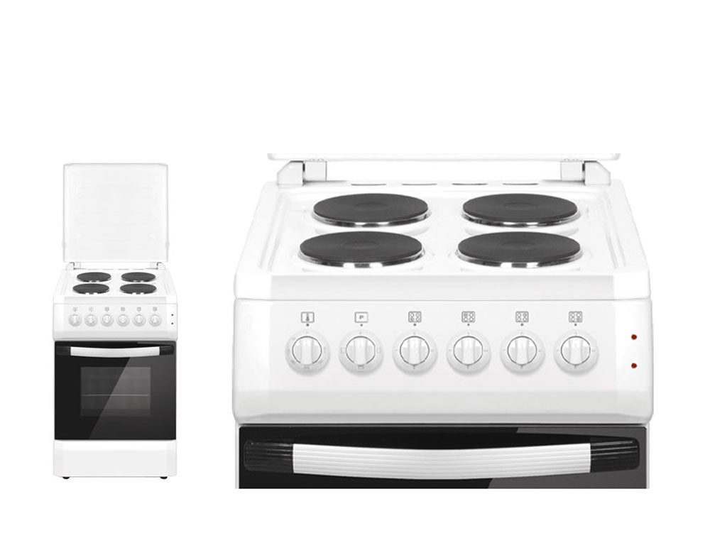 Електрическа готварска печка ZEPHYR ZP 1441 4E50F, 4 котлона, 6 функции, 50 литра, Конвекция, Клас А, Бял