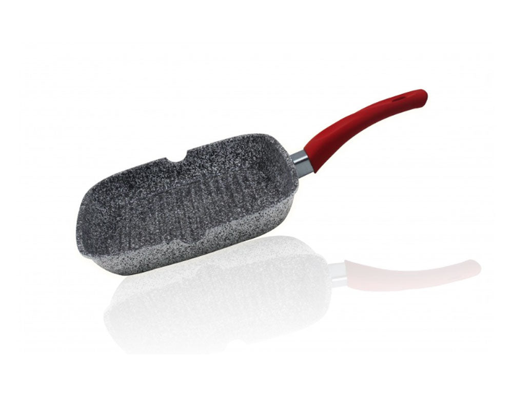 Грил тиган ZEPHYR Actual Line ZP 4316 NM24C, 24 см, Керамично-мраморно покритие, Сив/червен