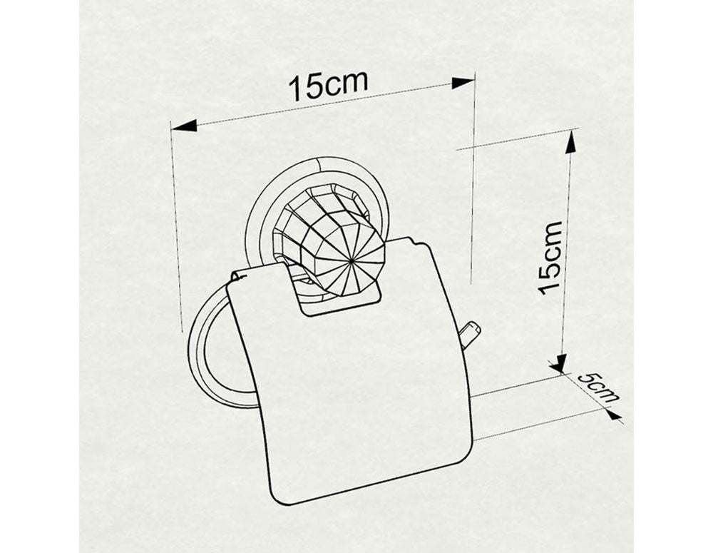 Поставка за тоалетна хартия с капак TEKNO TEL DM 238, 15х5х15 см, Вакуум, Хром