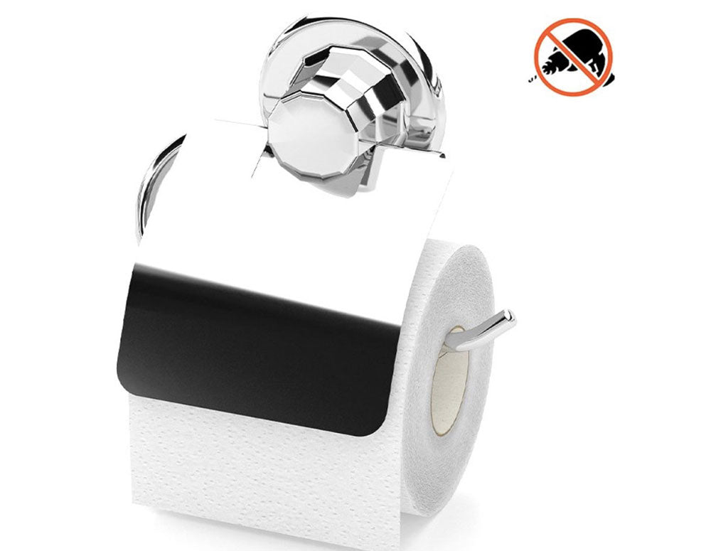 Поставка за тоалетна хартия с капак TEKNO TEL DM 238, 15х5х15 см, Вакуум, Хром