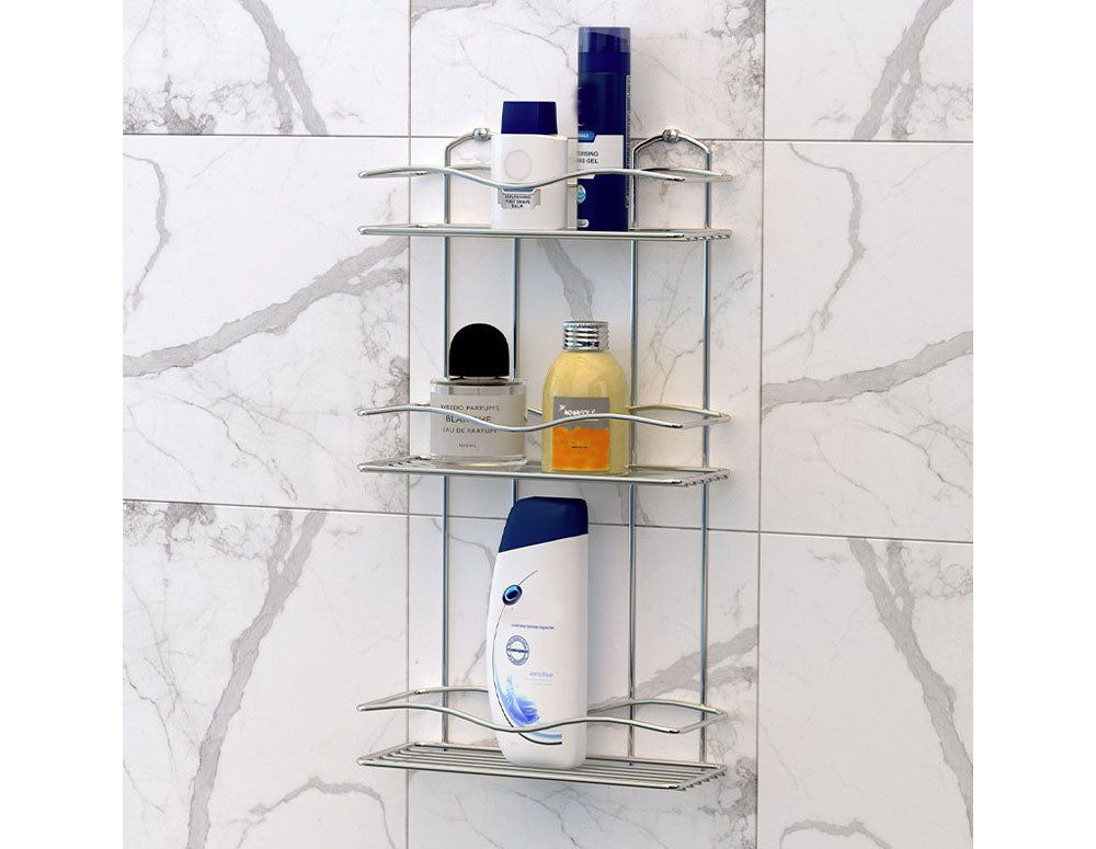 ПОСТАВКА ЗА БАНЯ 3 TEKNO TEL BK-013 нива хром-никел