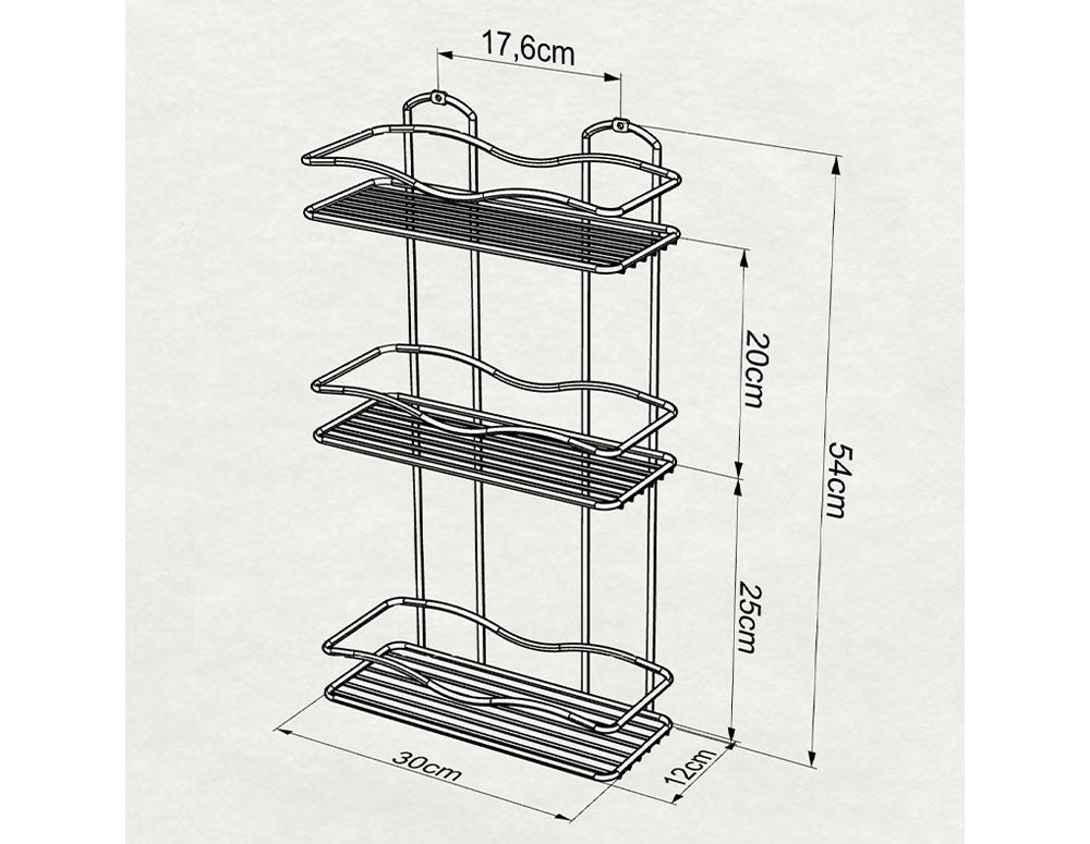 ПОСТАВКА ЗА БАНЯ TEKNO TEL BK-013B 3 нива черно