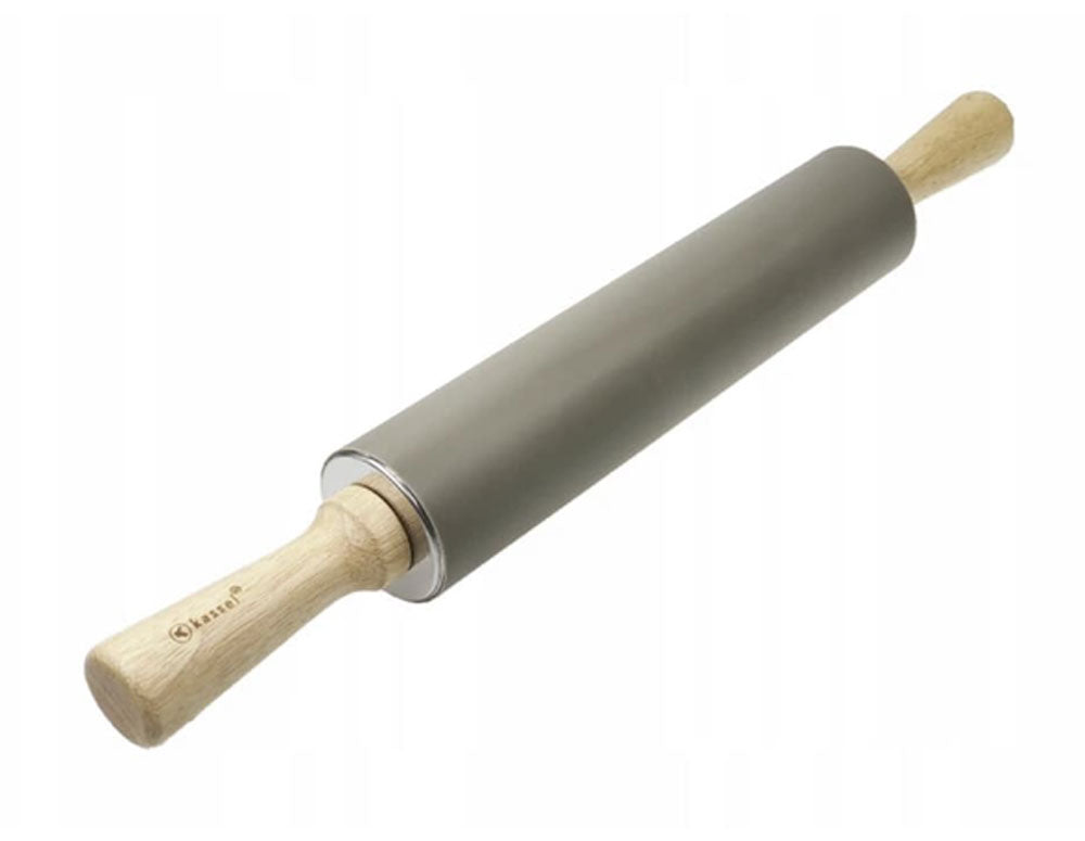 Комплект подложка за месене, точене, печене и точилка Kassel K 93708, 2 части, Силикон и дърво, Сив