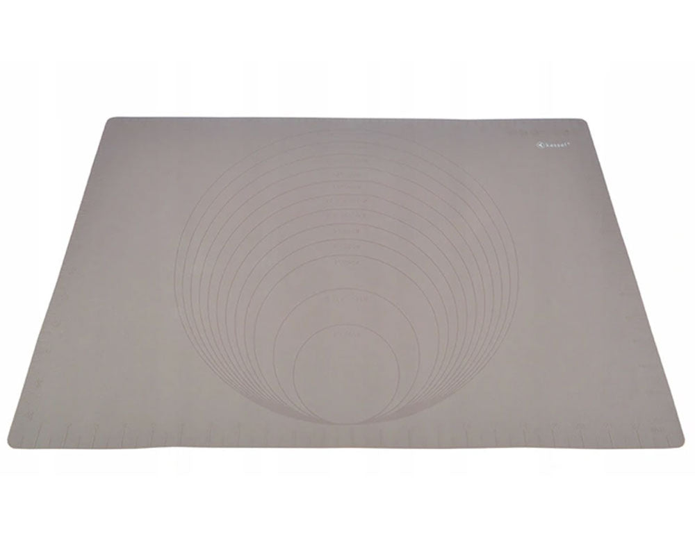 Комплект подложка за месене, точене, печене и точилка Kassel K 93708, 2 части, Силикон и дърво, Сив